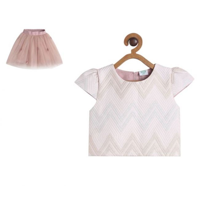 Pack of 2 party top with skirt - pink