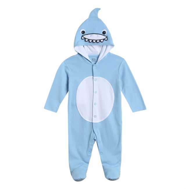 Pack of 1 shark sleepsuit - light blue