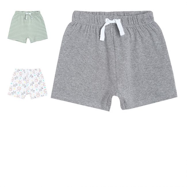 Boys Olive/White Base/Grey 3 Pack Shorts