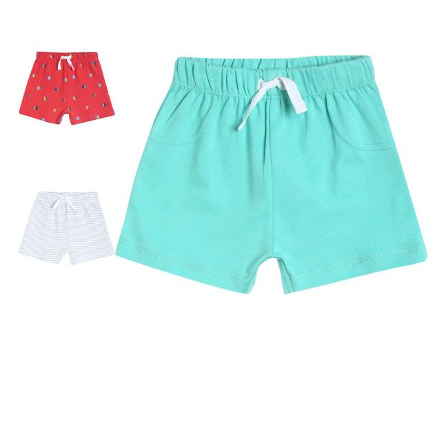 Boys Red/Blue/Green 3 Pack Shorts