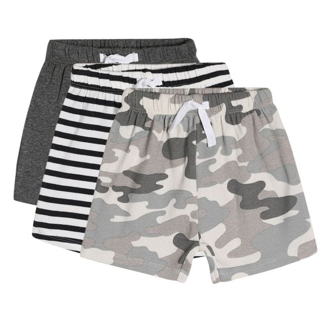 Boys Beige/Grey/Navy/White 3 Pack Shorts