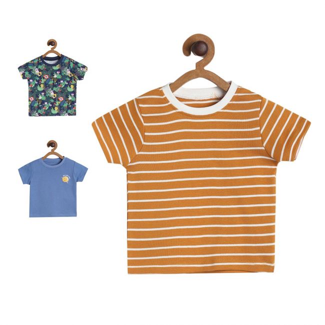Boys Blue / Orange 3 Pack T-Shirt