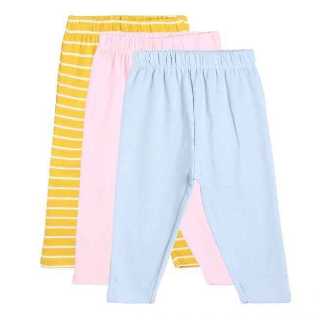 Girls Pink/Blue/Yellow 3 Pack Legging