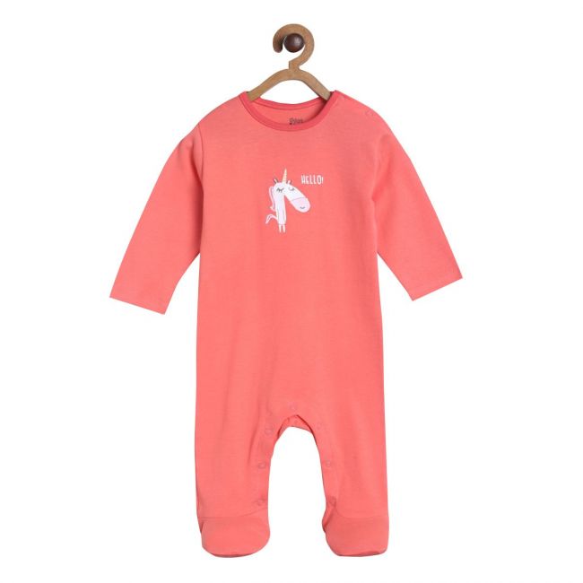 Girls Coral/White Base 2 Pack Sleep Suit