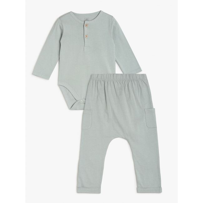 Boys Green 2 Piece Body Suit And Bottom