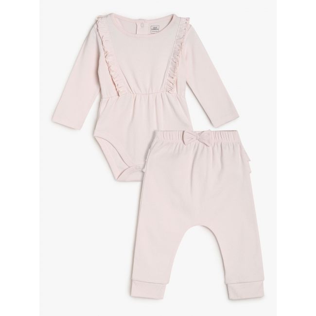 Girls Pink 2 Piece Body Suit And Bottom