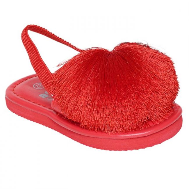 Girls Red Hardsole Sandal 