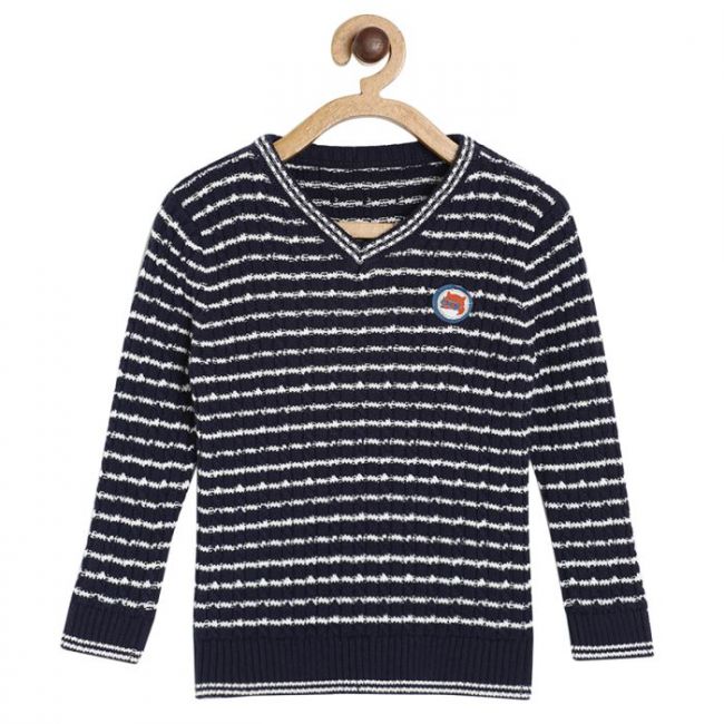 Pack of 1 sweater - navy blue & grey