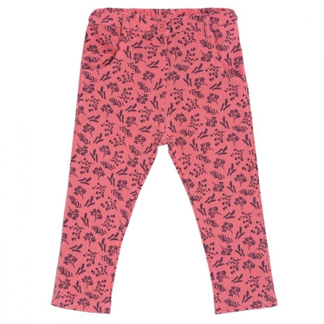 Pack of 1 knit pant - coral red & dark grey