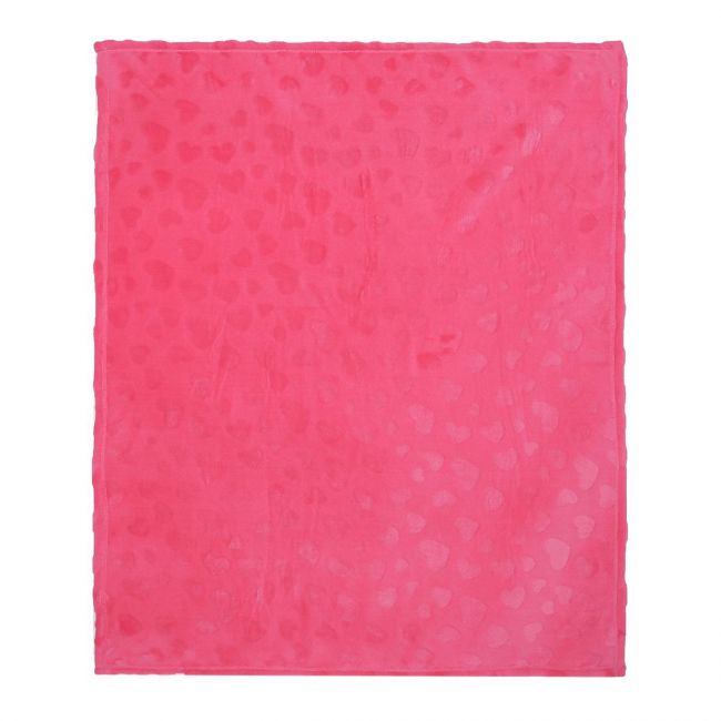 Unisex Dark Pink Embossed Fur Blanket