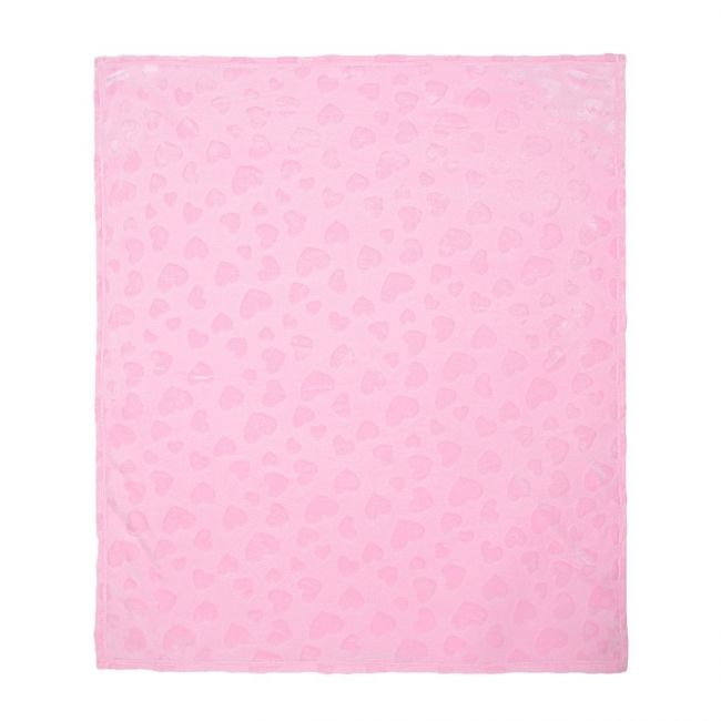 Unisex Light Pink Embossed Fur Blanket