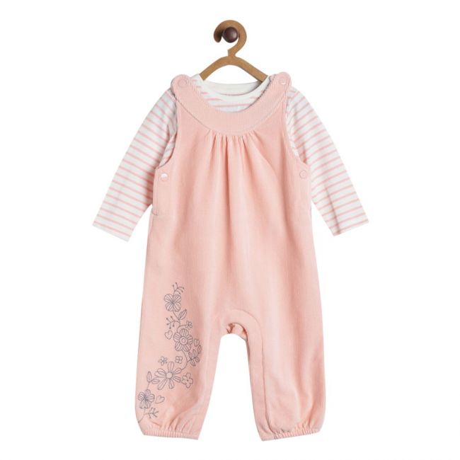 Pack of 2 dungaree set - peach