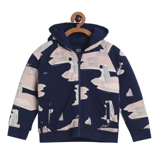 Pack of 1 knit hooded jacket - navy