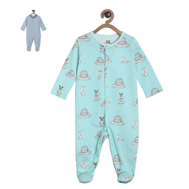 Pack of 2 sleepsuit - turquoise blue