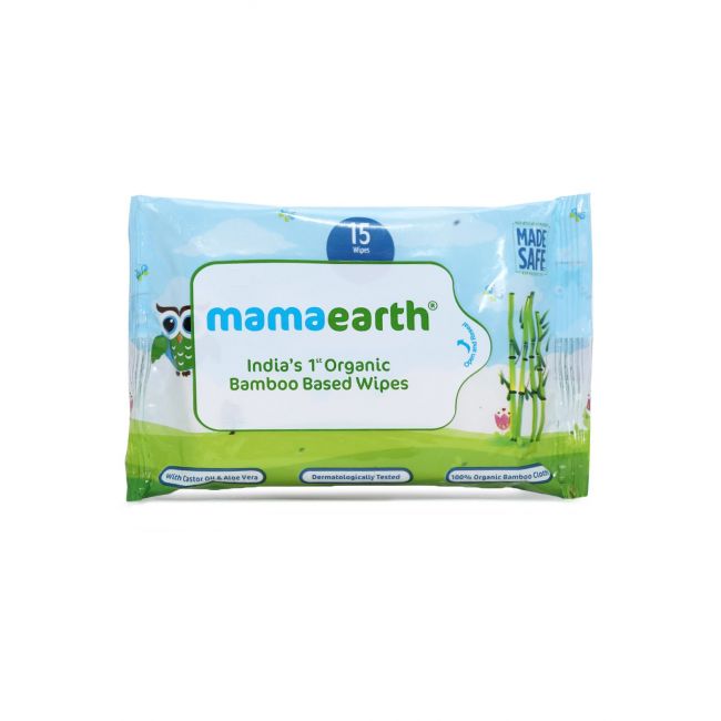 Mama Earth Organic Bamboo Based Wipes Combo - 15 Wipes