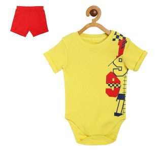 Boys Yellow  2 Piece Body Suit And Bottom