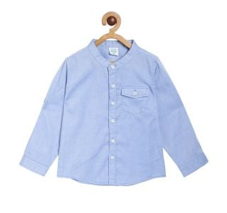Pack of 1 chambray woven shirt - blue