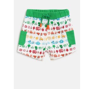Pack of 1 shorts - white & green