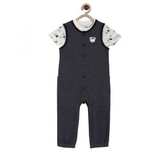 Pack of 2 knit dungaree set - navy