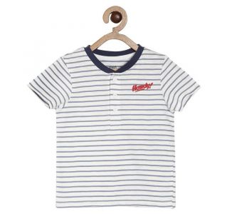 Boys White Striper T-Shirt Pack of 1