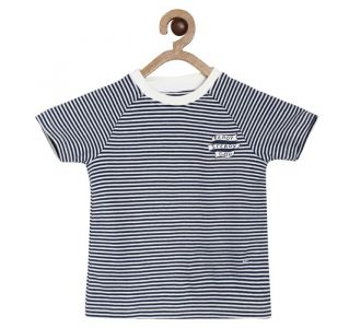Pack of 1 knit t-shirt - blue striper
