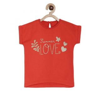Girls Red Knit Top