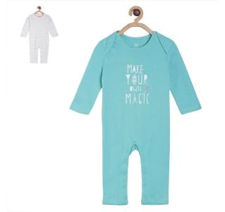 Pack of 2 romper - turquoise blue