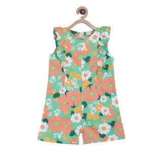 Pack of 1 jumpsuit - coral red & mint green