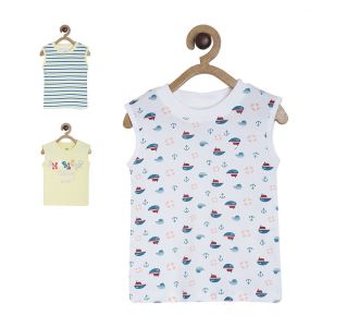Pack of 3 t-shirt - white & blue