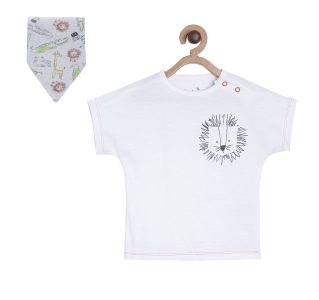 Pack of 3 t-shirt and bottom with bib - white