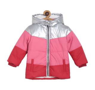 Pack of 1 woven jacket - silver & baby pink