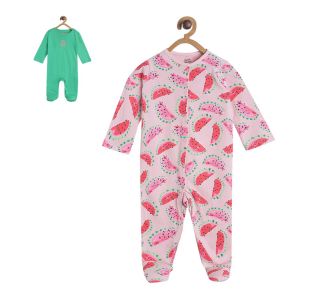 Pack of 2 sleepsuit - baby pink & red