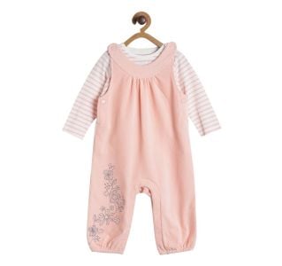 Pack of 2 dungaree set - peach