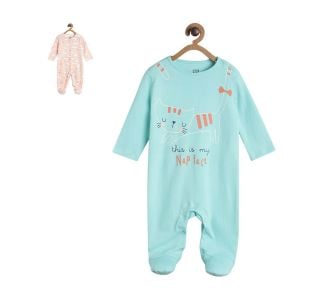 Pack of 2 sleepsuit - green and pink